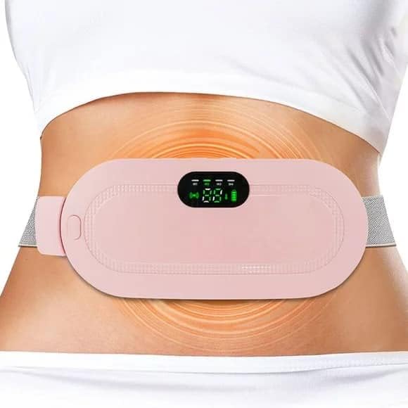 Thermal Pad Waist-Heating Belt Rechargeable Cordless-Menstrual Heating Massage Pad 3-Speed-Temperature Adjustment and 4-Different Massage Modes, Back and Belly Heating Pad for Women (Pink) Safe&Soft